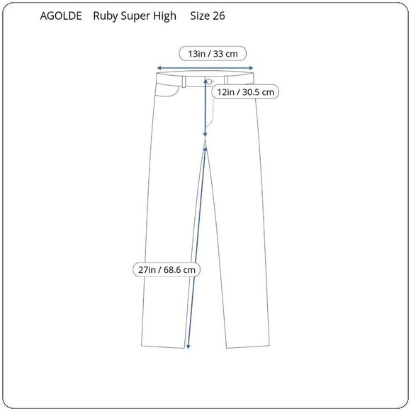 AGOLDE Ruby Super High Rise Jeans 26 Cropped Strght 2 Tone Coastal Cowgirl Rodeo - Picture 5 of 10